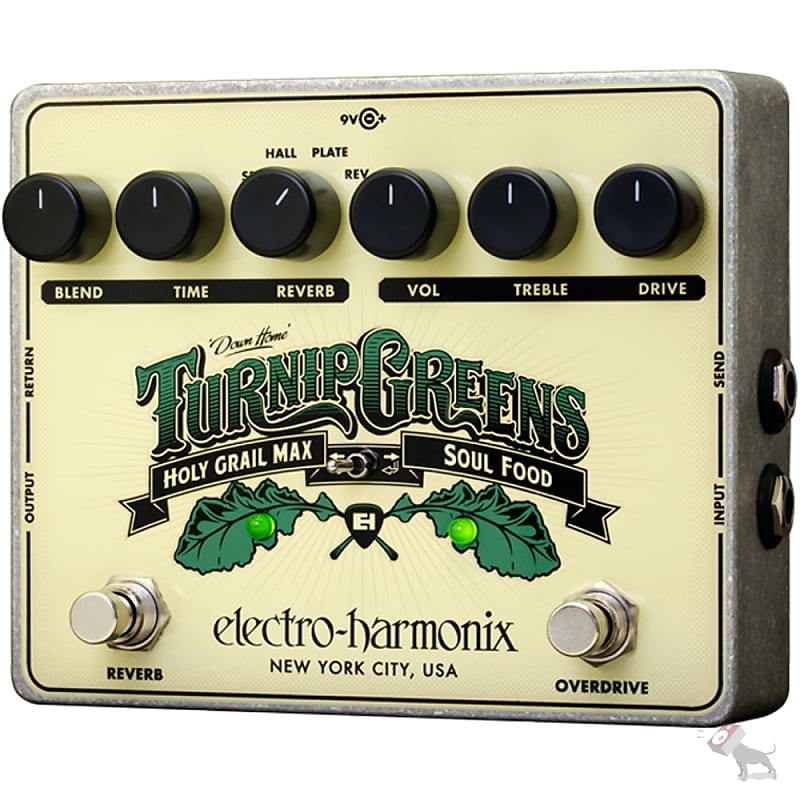 Electro-Harmonix Turnip Greens Overdrive/Reverb Soul Food & Holy Grail Max Guita image 1
