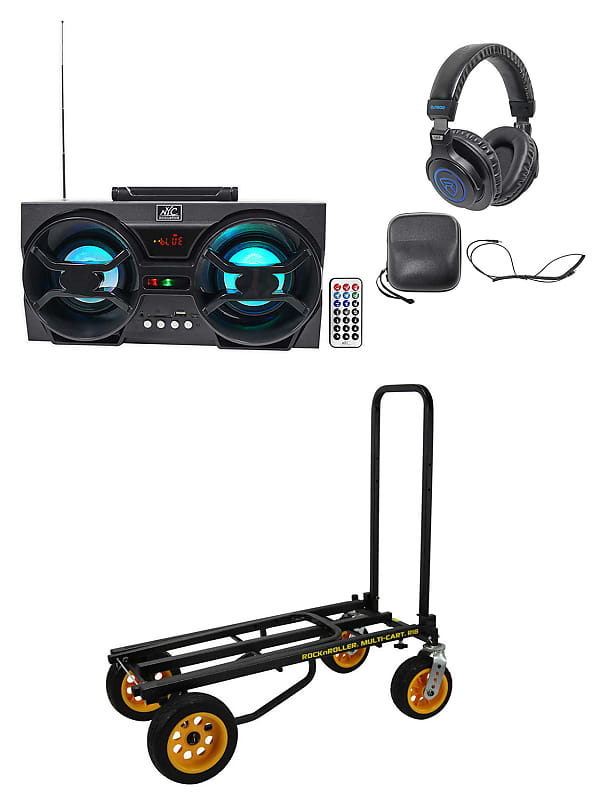 RocknRoller R18RT MultiCart R16 DJ PA 700 lb. Equipment Cart+Speaker+Headphones image 1