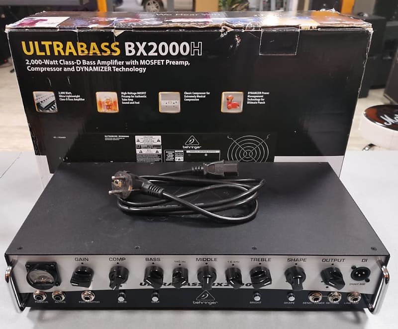 Behringer BX2000H UltraBass Bass head with mosfet preamp Reverb