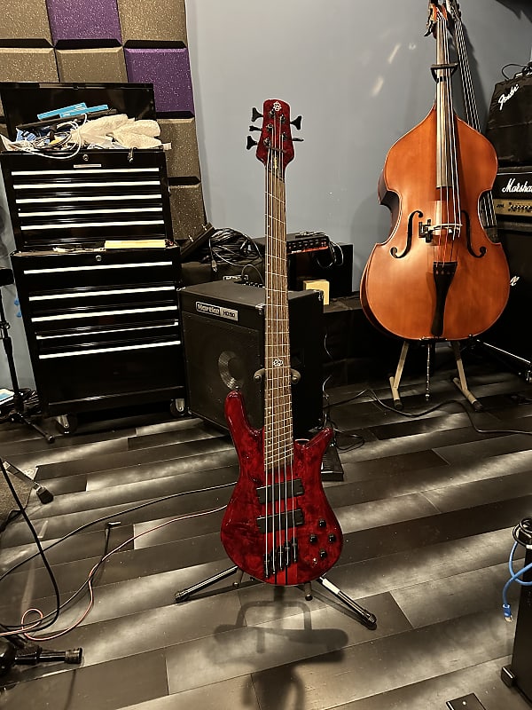 Spector NS Dimension 5 string bass Multiscale 2024 - Inferno Red image 1