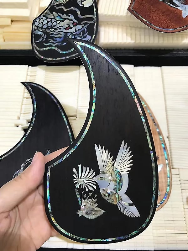 Soild Rosewood Guitar Pickguard With Abalone Shell Line Inlay