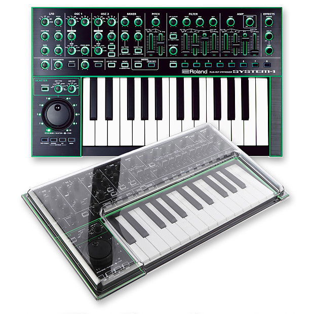Roland AIRA Series System-1 25-Key Variable Synthesizer & Decksaver DSS-PC-SYSTEM1 Impact Resistant image 1