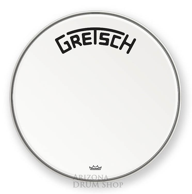 Gretsch Gretsch 20 inch bass head , Coated White Permatone , Broadkaster logo image 1