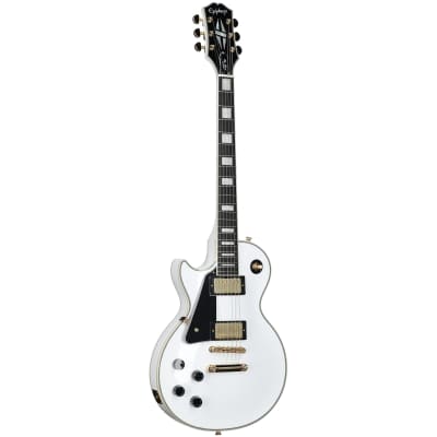 Epiphone Les Paul Custom Electric Guitar, Left-Handed, Alpine White, with Gold Hardware image 4