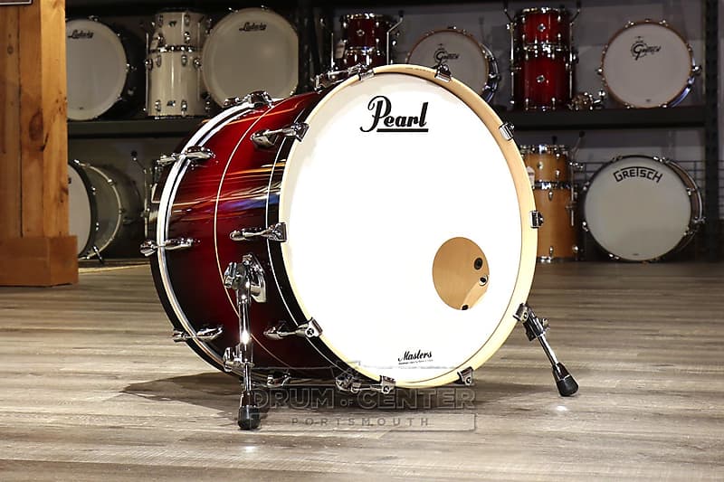 Pearl Masters Maple Complete 24x14 Bass Drum Natural Banded Reverb 5932