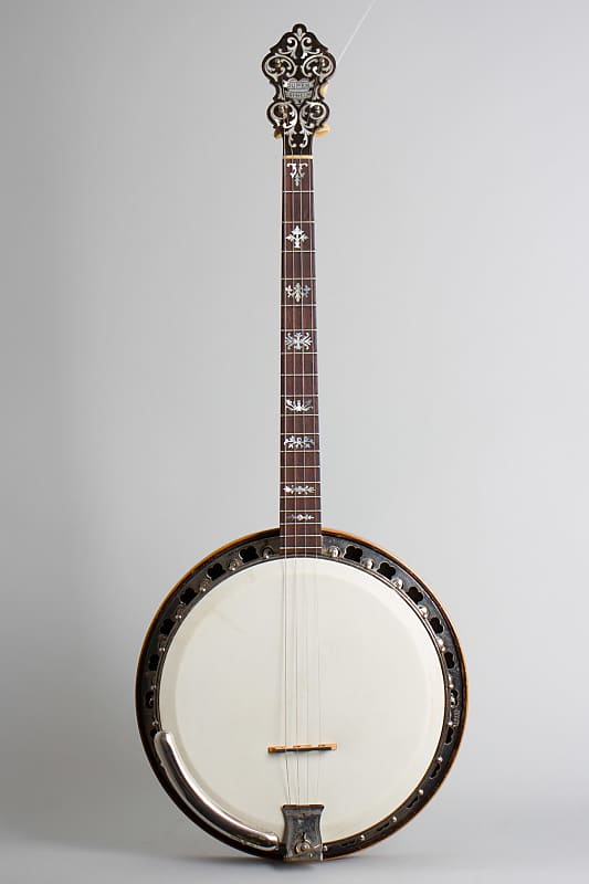 Wm. Lange  Super Orpheum 3 Tenor Banjo,  c. 1929, ser. #17368, black tolex hard shell case. image 1