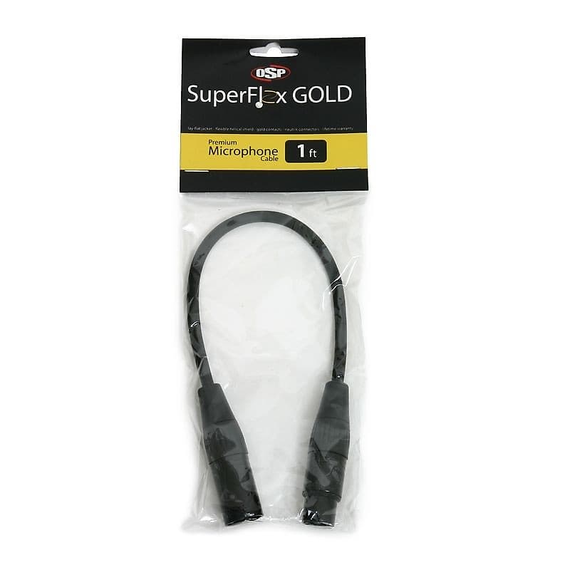 OSP 1' ft SuperFlex Premium XLR Microphone Mic Cable Gold Contacts image 1