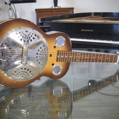 Immagine 1960s Dobro Resophonic Square-Neck Guitar Rudy Dopyera Made Long Beach CA All Original Sunburst - 7