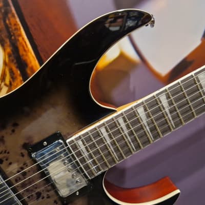Ibanez GRG220PA1-BKB GiO E-Guitar 6-String, Transparent Brown Black Burst image 2