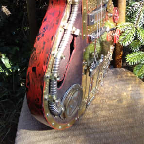Steampunk Art Relic Jolana Tornado Hollow Body Vintage guitar 1963 Copper / Red image 16