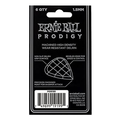 Ernie Ball Prodigy 1.5mm Guitar Picks - 6 Pack, P09199 image 2