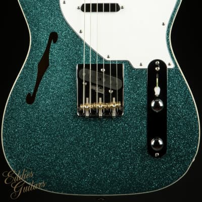 Suhr Eddie's Guitars Exclusive Custom Classic T Roasted - Aqua Sparkle image 2