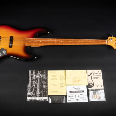 2010 Fender USA Jaco Pastorius Artist Series Signature Fretless Jazz Bass RW - 3-Color Sunburst | OHSC image 18