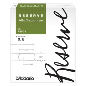 D'Addario DJR1020 Reserve Alto Sax Reeds - Strength 2.5 (10-Pack)