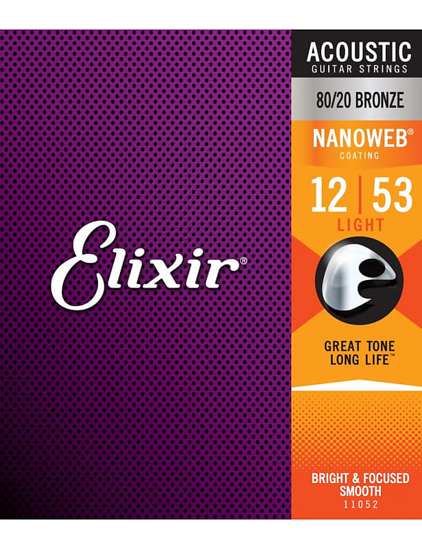 Elixir 11052 Acoustic 80/20 Bronze Nanoweb image 1