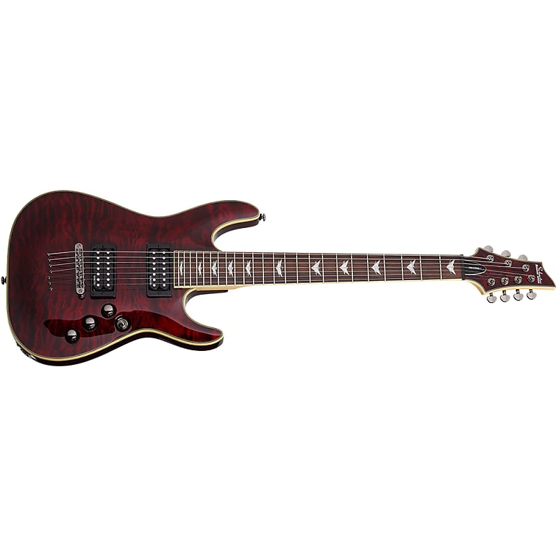 Schecter 2008 Omen Extreme-7 7-String Guitar, Rosewood Fretboard, Black Cherry image 1