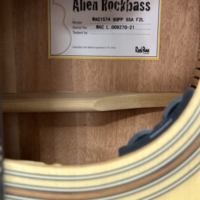 Warwick RockBass Alien Standard 4 String Left Handed Fretless w/Lines Acoustic Electric Bass - Natural image 3