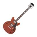 D'Angelico DADMINIDCRUSSNS Deluxe Mini DC Limited Edition Semi-Hollowbody Electric Guitar, Rust