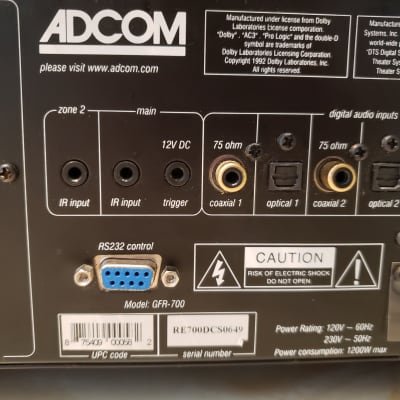 ADCOM GFR-700 A/V Receiver Power Amp w/Original Remote image 11
