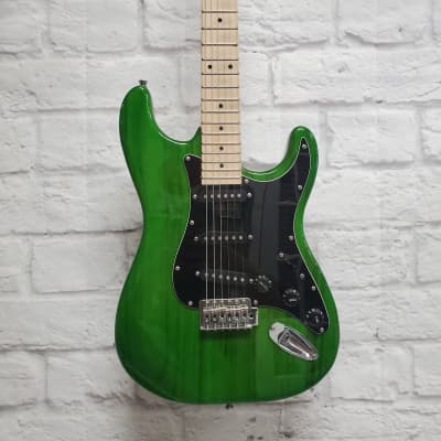 Unknown Strat Style Electric Guitar Trans Green image 1