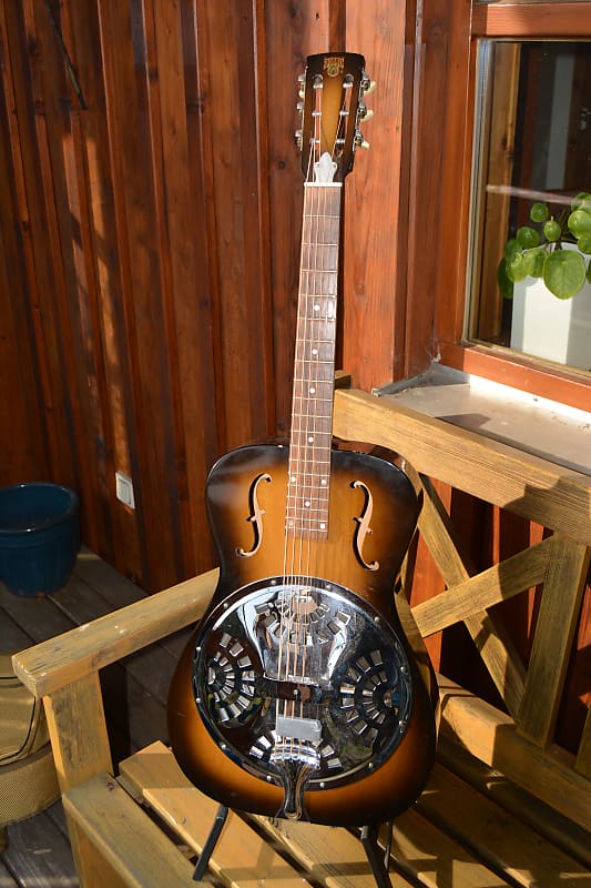 Dobro F60 round neck resonator guitar 1994 sunburst Reverb