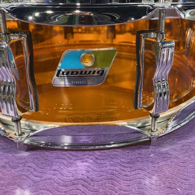 Ludwig Vistalite Reissue 5x14 inch Snare Drum 2010 - Amber image 2