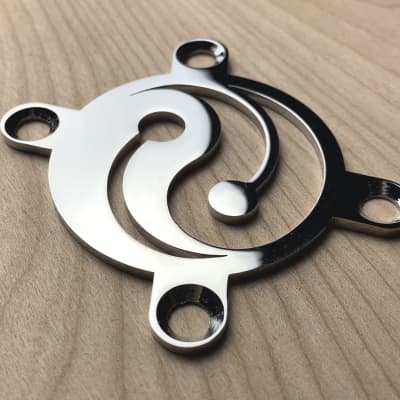 Icon Plates Yin Yang Neck Plate For Bolt On Neck Guitar or Bass - Chrome Finish image 2