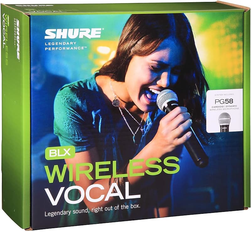 Shure BLX24/PG58 UHF Wireless Microphone System - Perfect for Church,  Karaoke, Vocals - 14-Hour Battery Life, 300 ft Range | Includes PG58  Handheld
