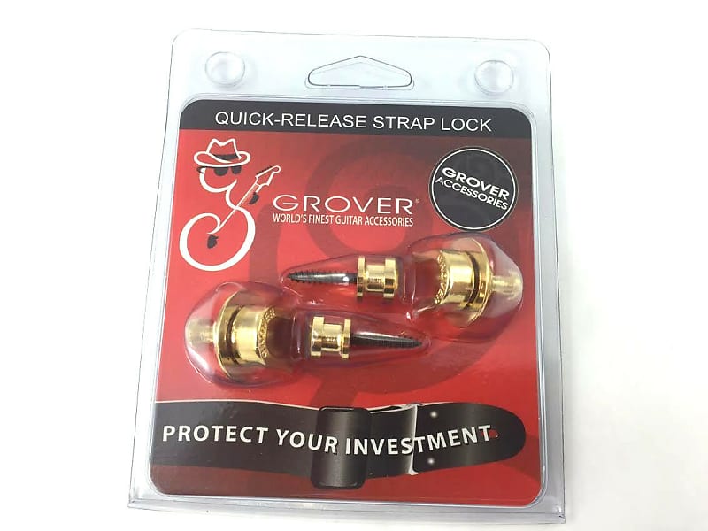 Grover GP800G Quick Release Strap Locks, Gold (Set of 2) image 1