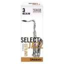 Rico Select Jazz Unfiled Bb Tenor Sax Reeds, 5ct, 3H strength