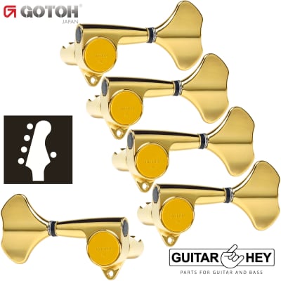 NEW Gotoh GB707 5-String Bass Machine Heads Set L4+R1 TUNERS 4x1 - GOLD