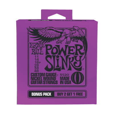 Ernie Ball P03520 Power Slinky Nickel Wound Electric Guitar Strings Bonus Pack