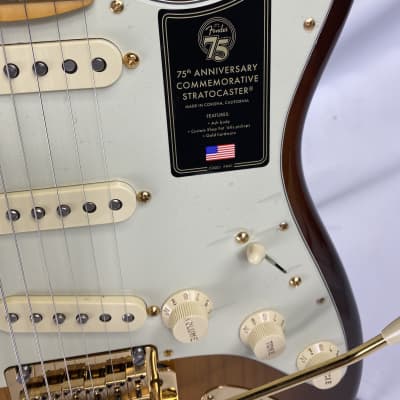 Fender 75th Anniversary Commemorative Stratocaster - 2-color Bourbon Burst image 4