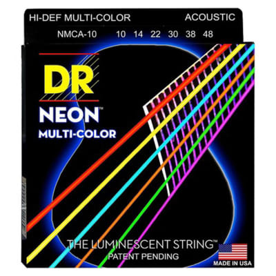 DR Strings Hi-Def NEON MultiColor Coated, 12-54
