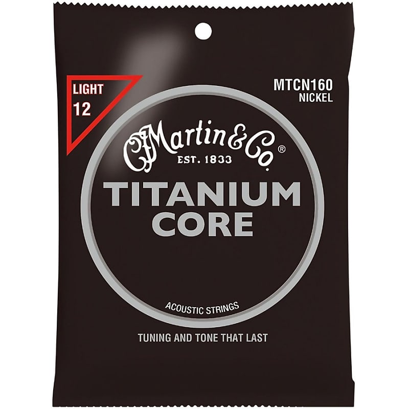 Martin Titanium Core Acoustic Guitar Strings Nickel Wrap Light Tension image 1