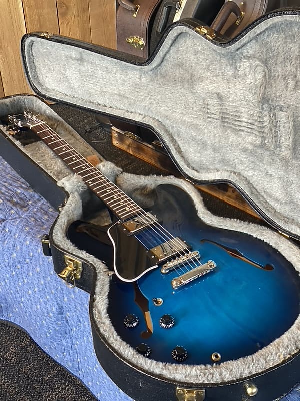 Gibson Memphis ES-335 Dot 2018 Blue Burst Left Handed | Reverb