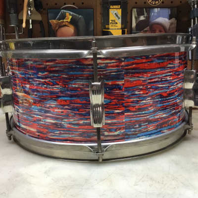 Ludwig WLF 6.5”x14” Snare Drum 1950’s Red Psychedelic Mod Fade image 2