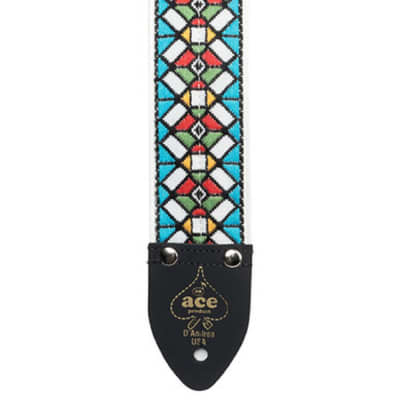 D'Andrea Ace Vintage Style Guitar Strap - STAINED GLASS, #DN-ACE03 for sale