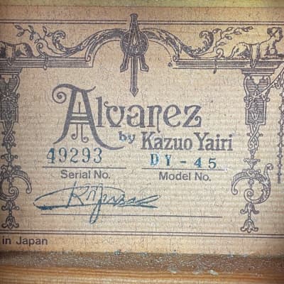 Alvarez Yairi DY45 2007 - Tobacco Sunburst - Free Shipping image 8