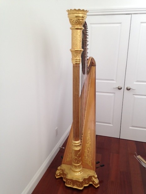 Lyon Healy 15 semi grand GOLD concert pedal harp circa 1895 Real Gold  Leafing - MAKE OFFER!!