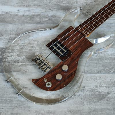 1990 Greco APB-1000 (Dan Armstrong/Ampeg) Lucite Double Cutaway Bass (Clear) for sale
