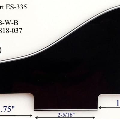 Pickguard For Gibson ES-335 SHORT -5-PLY BLACK