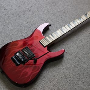 Jackson M. I. J. (made in japan) Dinky Red Ghost Flames | Reverb