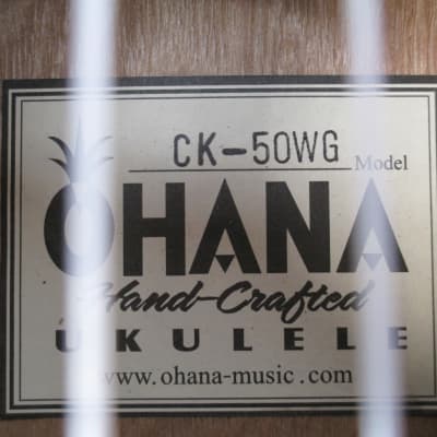 Ohana CK-50WG Natural, Gloss Uke Solid Cedar Top Willow Body Concert Ukulele image 6