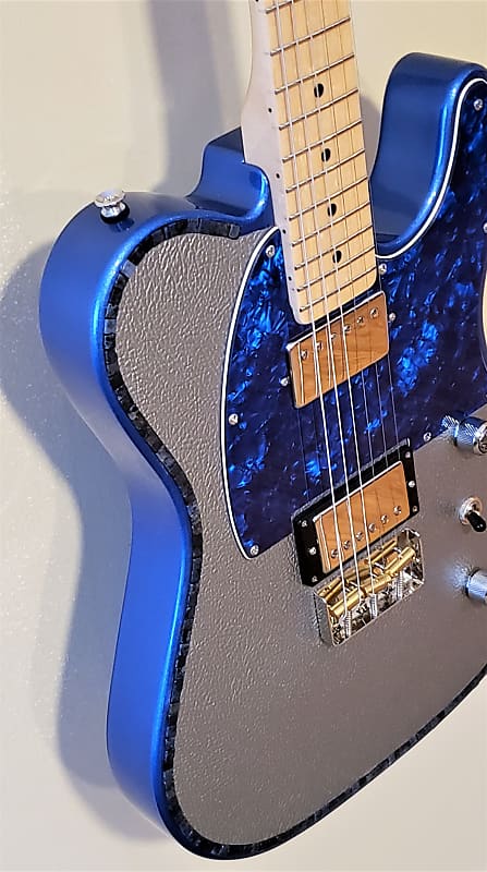 Custom Designed  & Crafted Blue Tele-style Silver Tolex/Dumortierite Stones #023 image 1