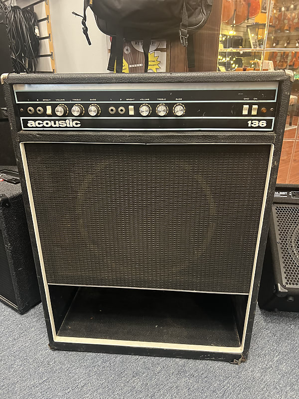 Acoustic  136 1x15" Bass Combo Amplifier 1970's -USA made  black - workhorse- image 1