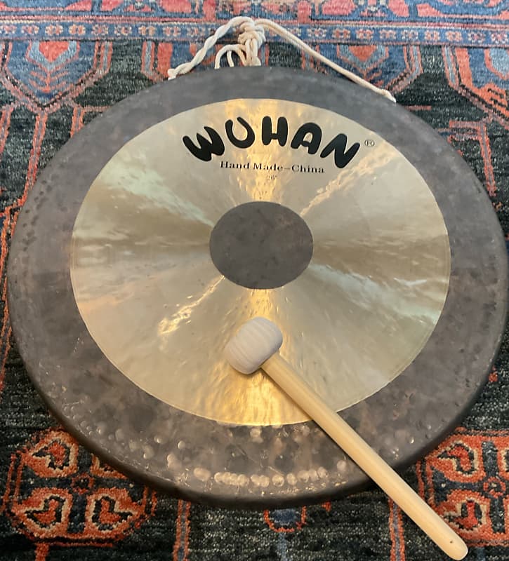 Hand Held Gong Wuhan Wind Gong 22 Inch 1990's Chinese Bong
