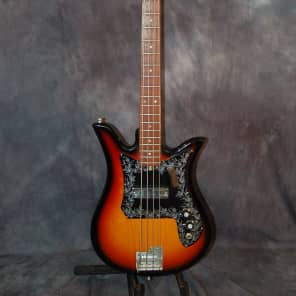 Teisco Del Rey EB-110 Tulip 31 inch scale Bass Original Case 1960's Sunburst image 1
