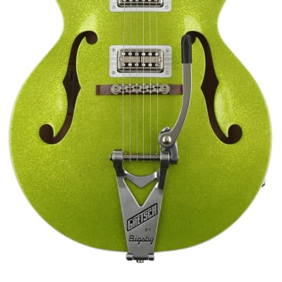 Gretsch G6120T Brian Setzer Signature Hot Rod - Extreme Coolant Green Sparkle  Bundle with Fender 2" Polyester Logo Strap - Black with White Logo... (4 Items) image 2