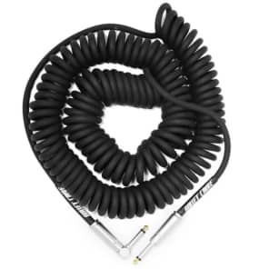 Bullet Cable 30CCSA 1/4" TS Coiled Straight to Right-Angle Instrument Cable - 30'